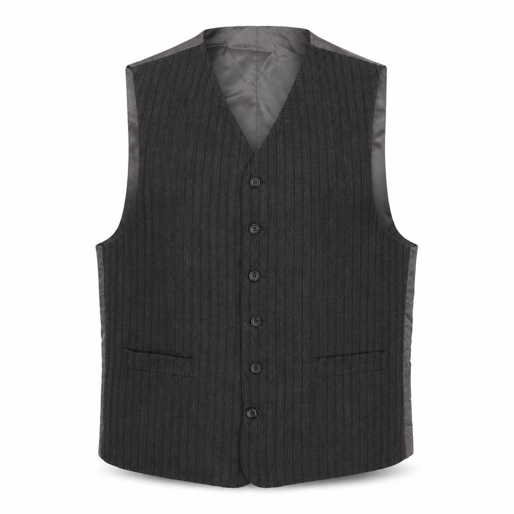 Jonathan Adams Mens Grey Striped Cotton Jacket Suit Waistcoat Size 36 Regular