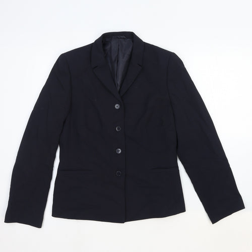 NEXT Womens Blue Cotton Jacket Blazer Size 12 Button