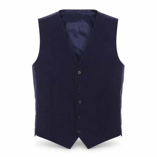 Marks and Spencer Mens Blue Cotton Jacket Suit Waistcoat Size 38 Regular