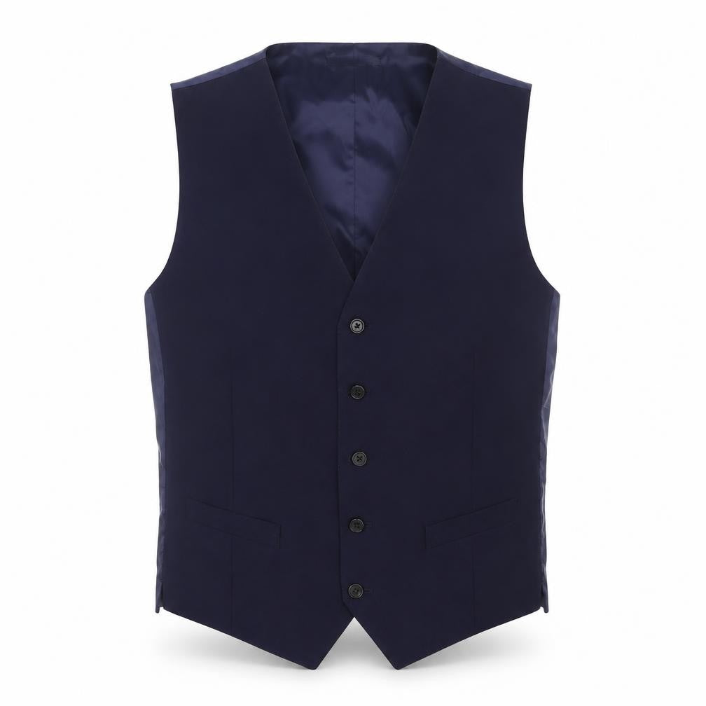 Marks and Spencer Mens Blue Cotton Jacket Suit Waistcoat Size 38 Regular