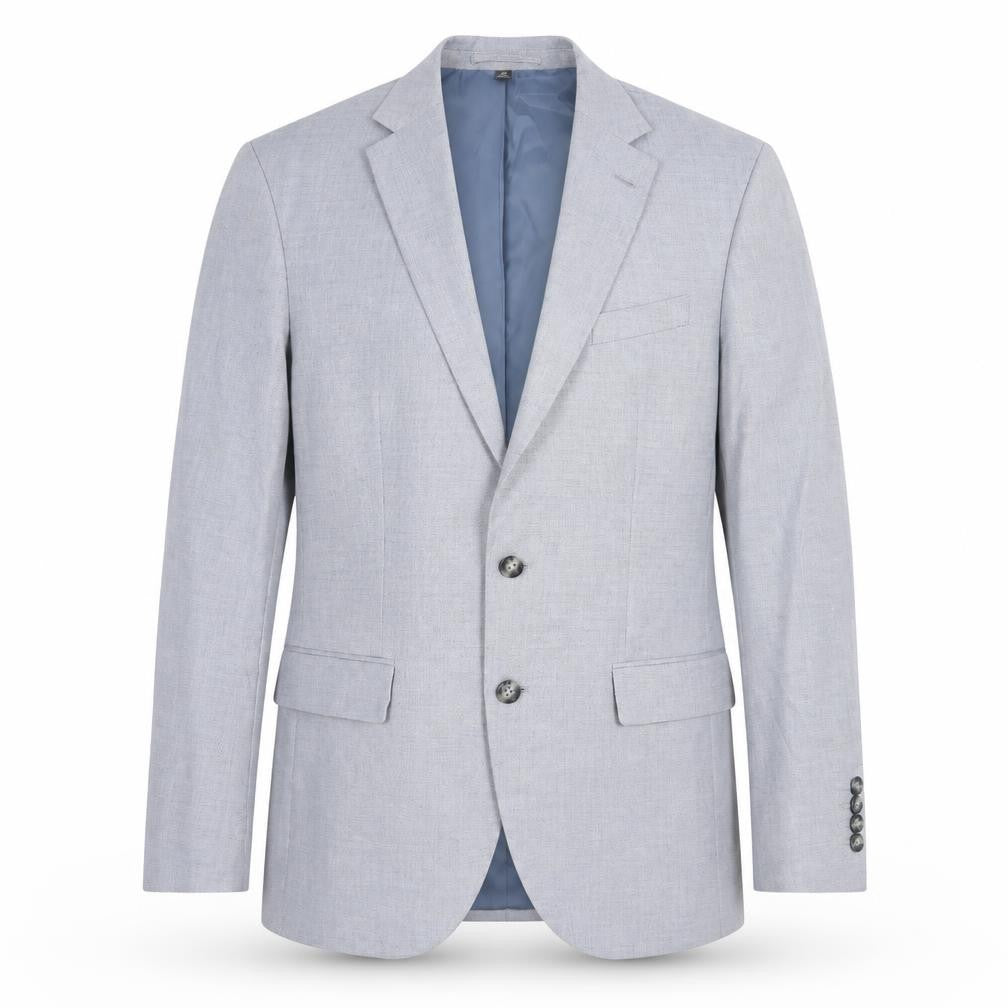 Front view of Garfield & Marks women’s grey cotton jacket blazer, size M