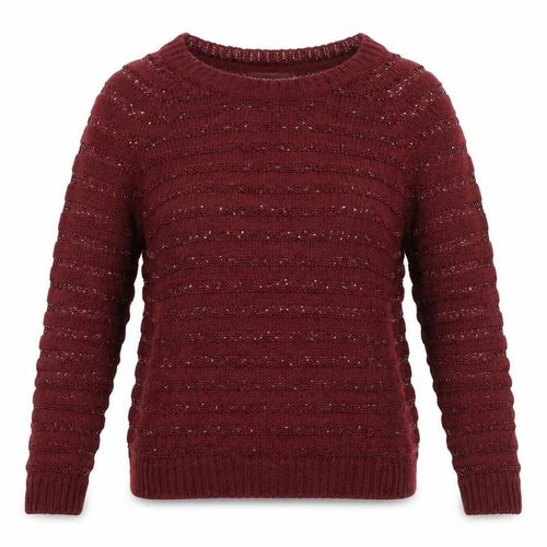 Love Knitwear Womens Purple Round Neck Acrylic Pullover Jumper Size 12