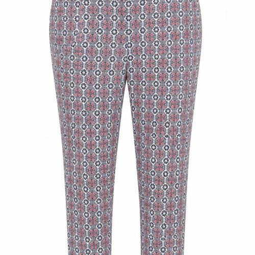 New Look Womens Multicoloured Geometric Viscose Trousers Size 10 Slim Zip