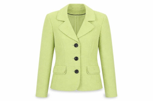 Front view of Debenhams women’s green polyacrylate fibre jacket blazer, size UK 10