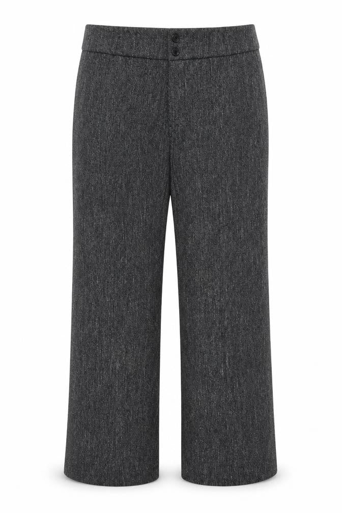 Lina Paris Womens Grey Geometric Viscose Trousers Size 36 in Regular Zip