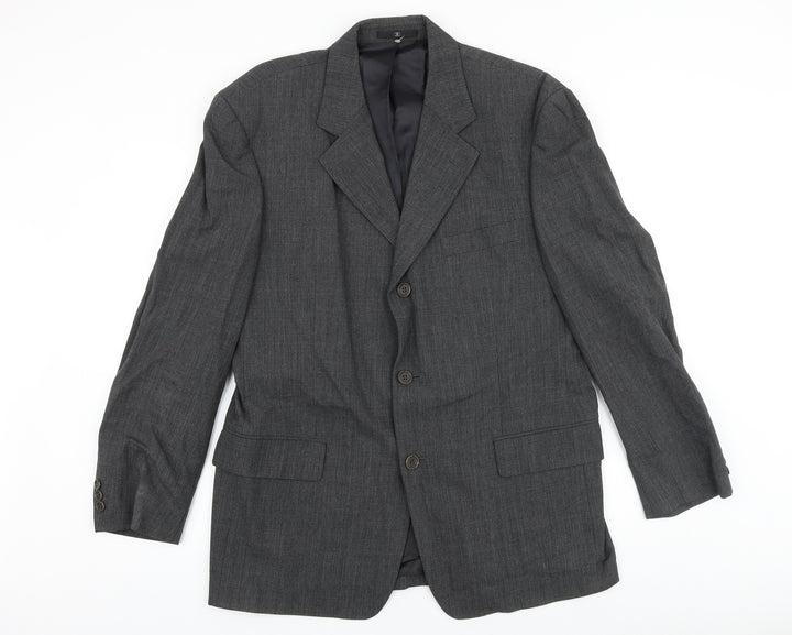 Ciro Citterio Mens Grey Polyester Jacket Suit Jacket Size 38 Regular