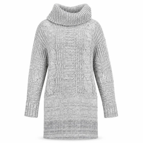 Lipsy Womens Grey Roll Neck Acrylic Tunic Jumper Size 10
