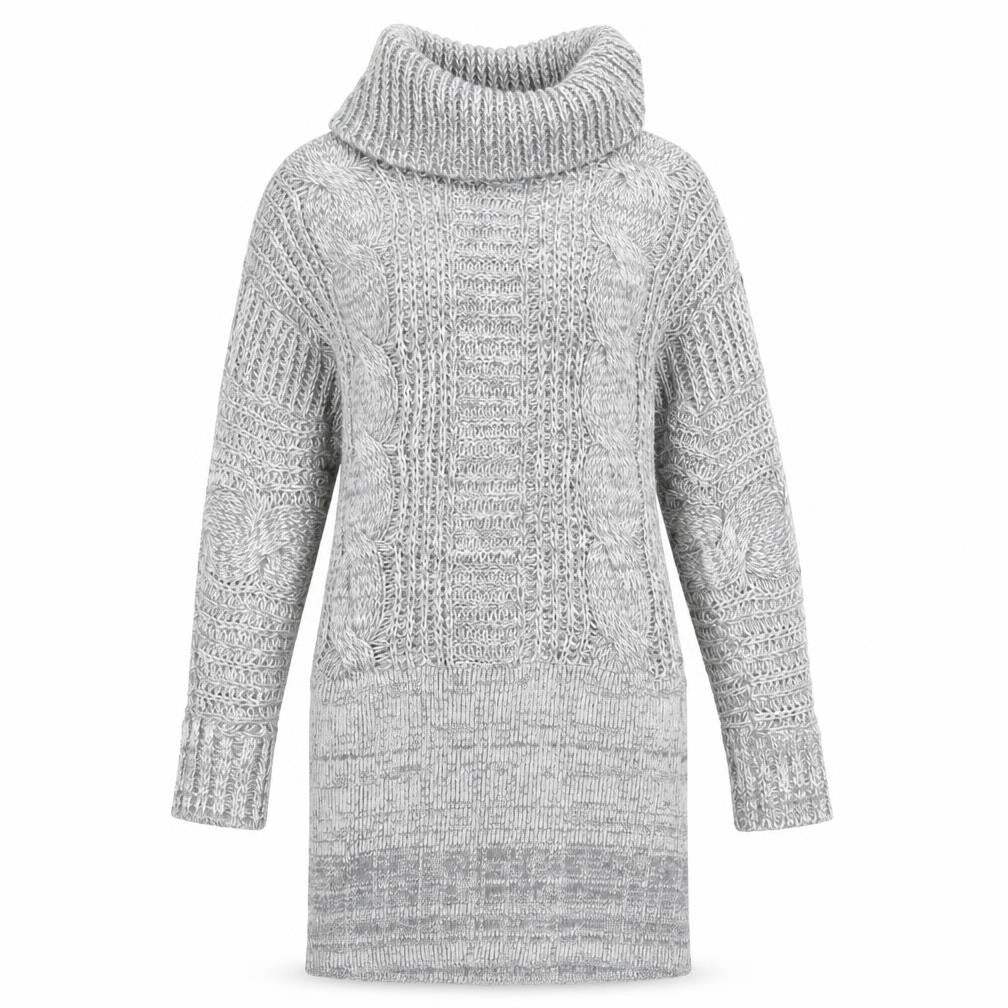 Lipsy Womens Grey Roll Neck Acrylic Tunic Jumper Size 10