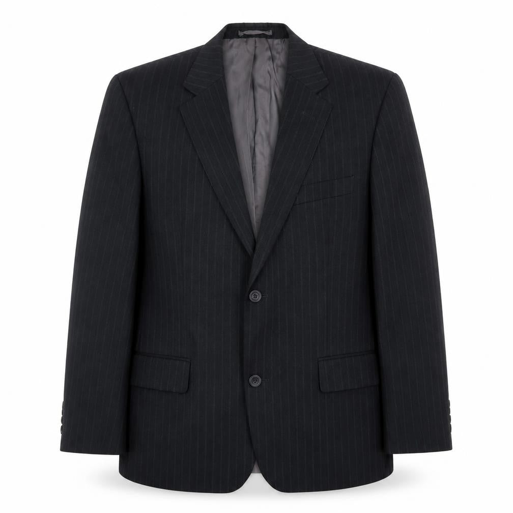 Daniel Grahame Mens Black Striped Polyester Jacket Suit Jacket Size 40 Regular