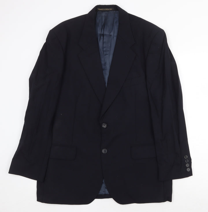 Marks and Spencer Mens Blue Wool Jacket Suit Jacket Size 40 Regular