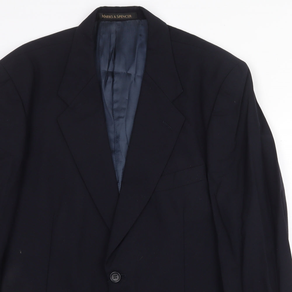 Marks and Spencer Mens Blue Wool Jacket Suit Jacket Size 40 Regular