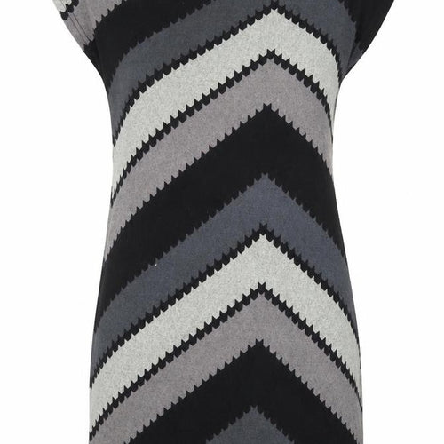 New York Laundry Womens Grey Geometric Polyester T-Shirt Dress Size S Boat Neck Pullover
