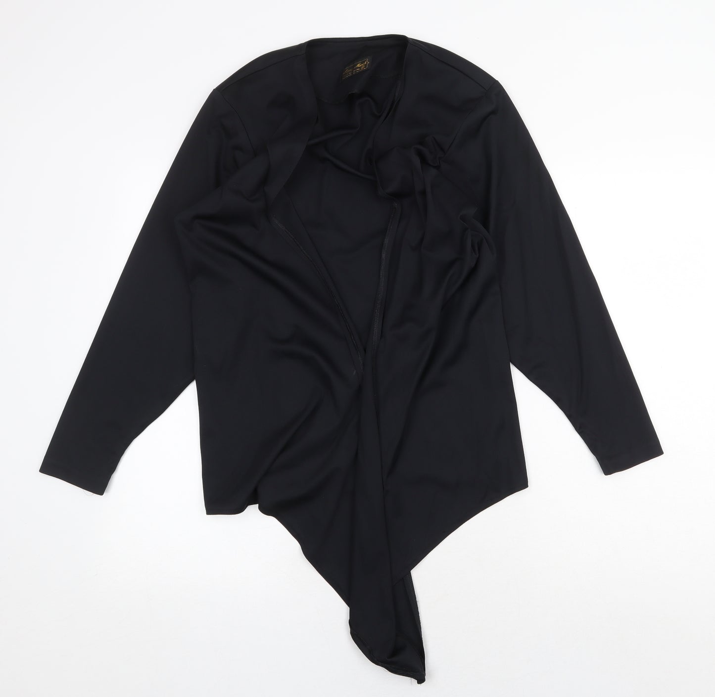 Mandy Marsh Womens Black Polyester Kimono Blouse Size 10 V-Neck