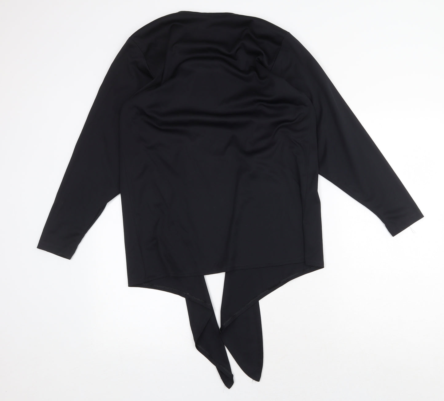 Mandy Marsh Womens Black Polyester Kimono Blouse Size 10 V-Neck