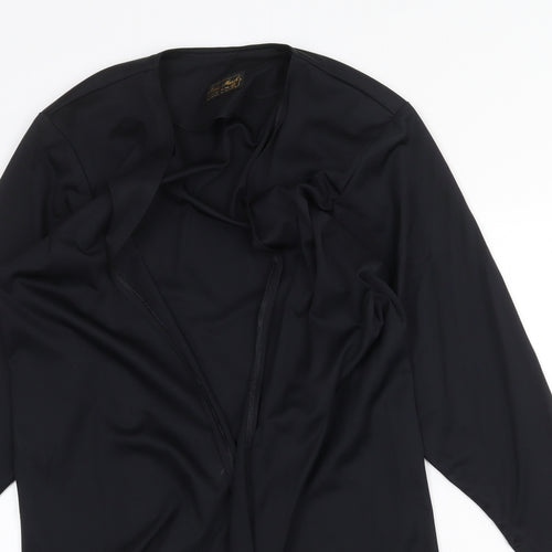Mandy Marsh Womens Black Polyester Kimono Blouse Size 10 V-Neck