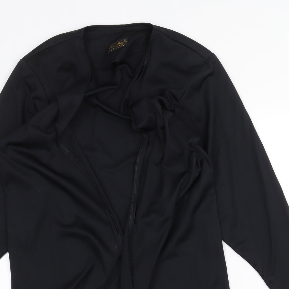 Mandy Marsh Womens Black Polyester Kimono Blouse Size 10 V-Neck