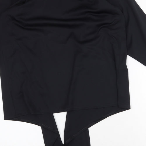 Mandy Marsh Womens Black Polyester Kimono Blouse Size 10 V-Neck