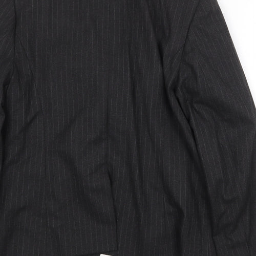 NEXT Womens Grey Striped Polyester Jacket Blazer Size 14 Button