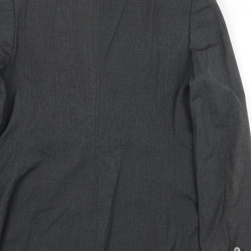 NEXT Womens Grey Polyester Jacket Blazer Size 14 Button
