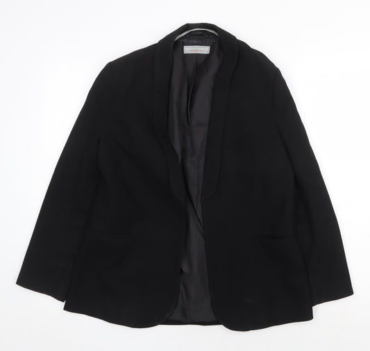 Dorothy Perkins Womens Black Herringbone Polyester Jacket Blazer Size 12