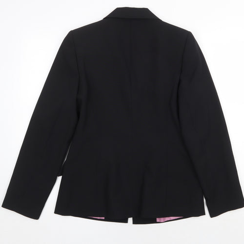 NL Collection Womens Black Polyester Jacket Blazer Size 10 Button