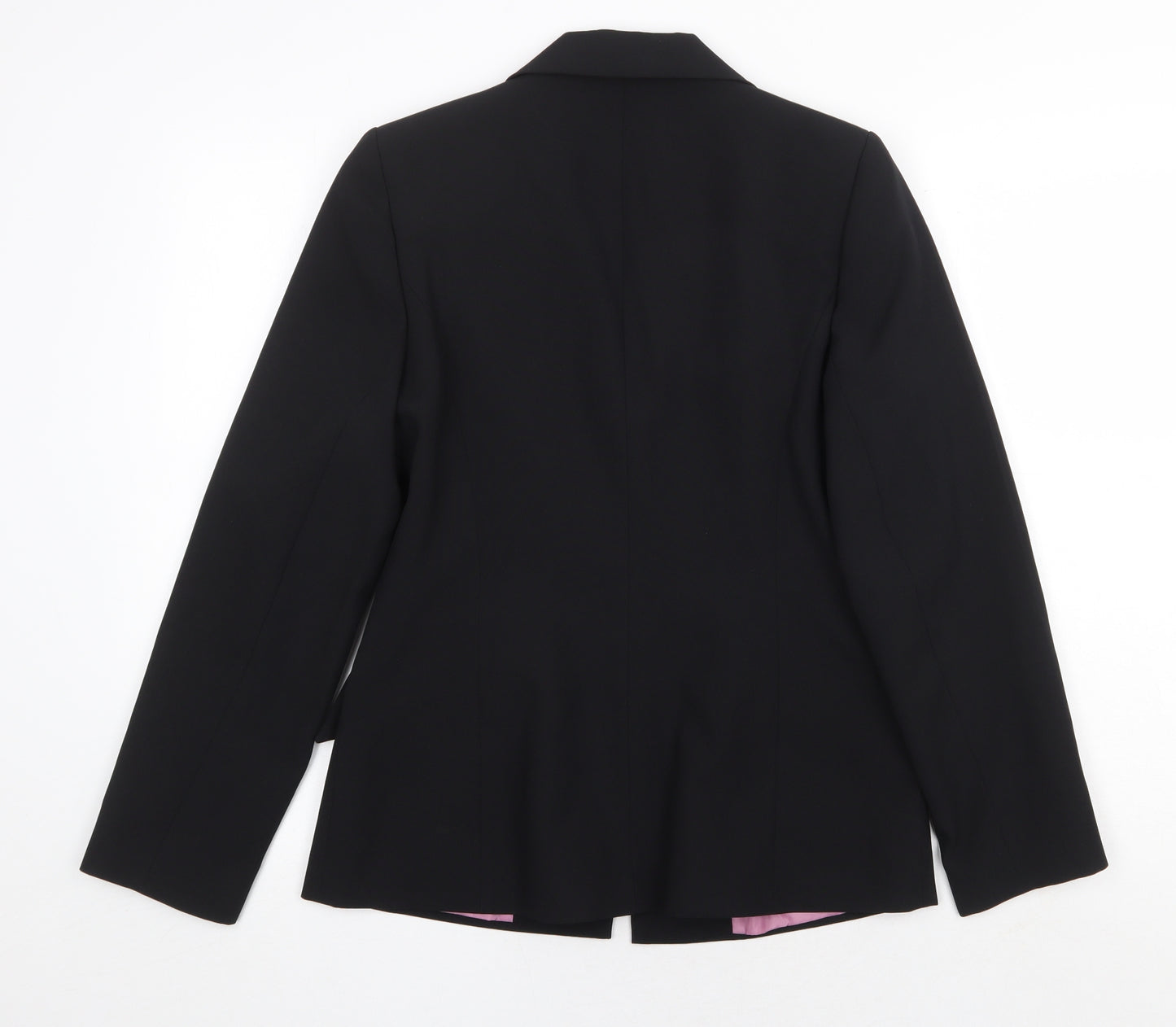 NL Collection Womens Black Polyester Jacket Blazer Size 10 Button