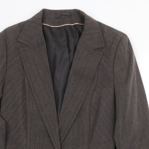 Dorothy Perkins Womens Grey Polyester Jacket Blazer Size 18 Button