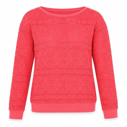 Front view of Atmosphere women’s red geometric polyester basic blouse, size UK 6, round neck