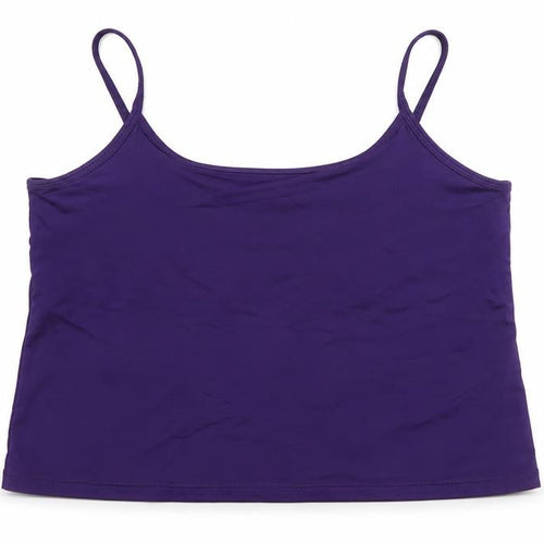 AMARANTO Womens Purple Nylon Cropped Tank Size L Round Neck