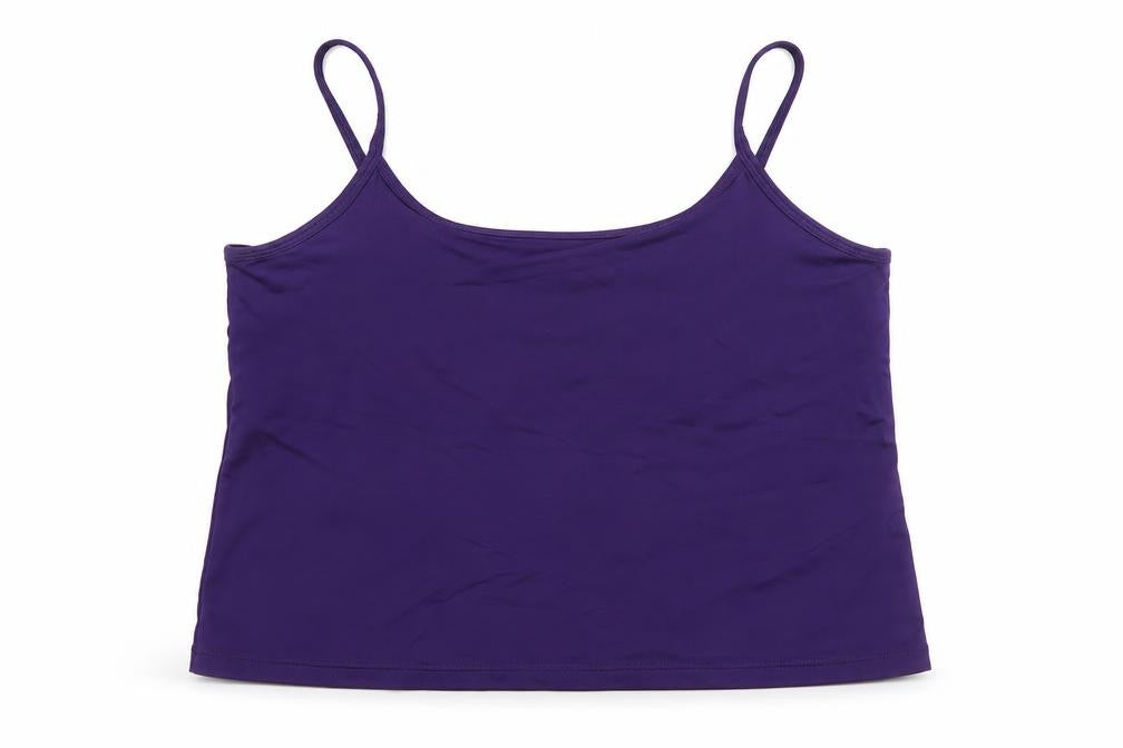 AMARANTO Womens Purple Nylon Cropped Tank Size L Round Neck
