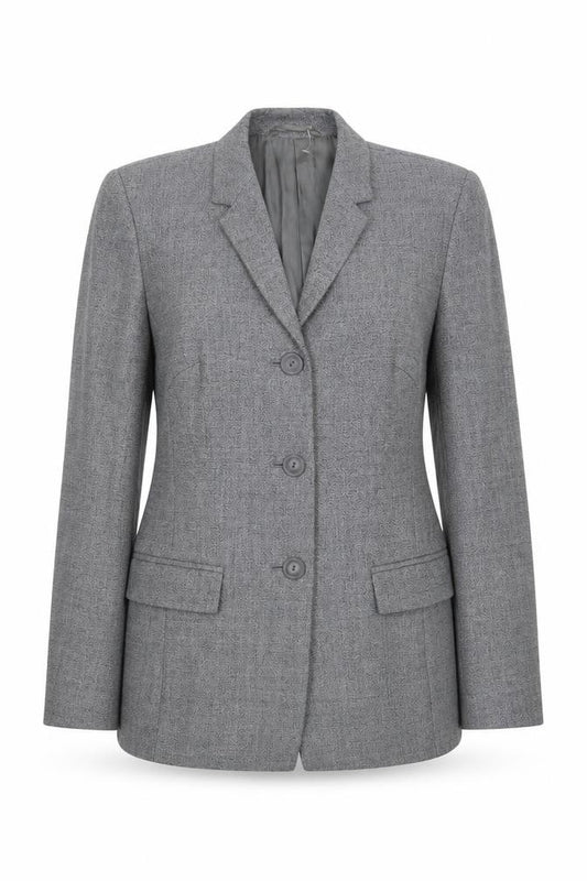 Front view of Next women’s grey jacket blazer, size UK 10, button