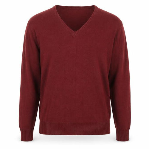 Charles Wilson Mens Red V-Neck Acrylic Pullover Jumper Size M Long Sleeve