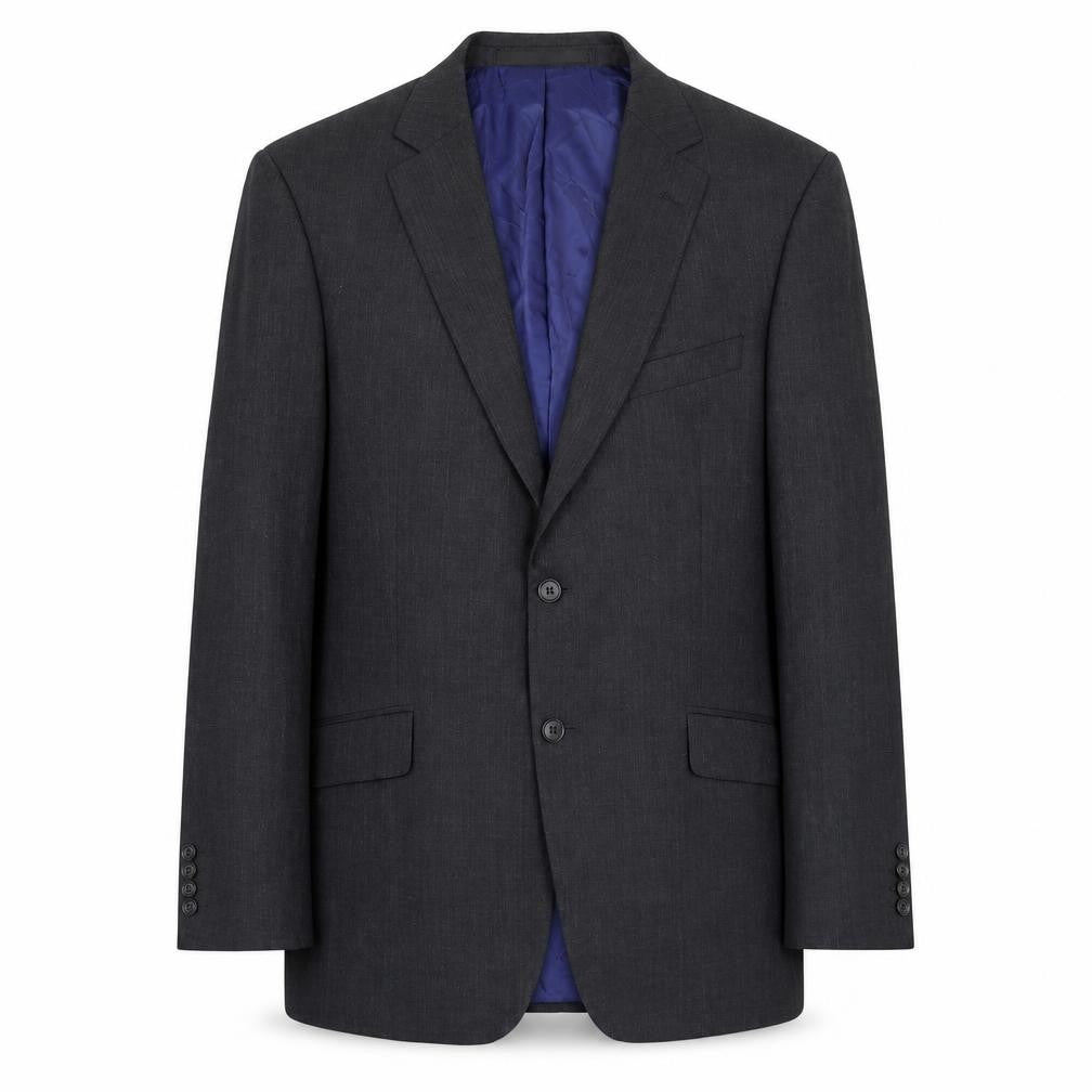 Front view of Marks & Spencer men’s grey wool jacket suit jacket, size 42, regular