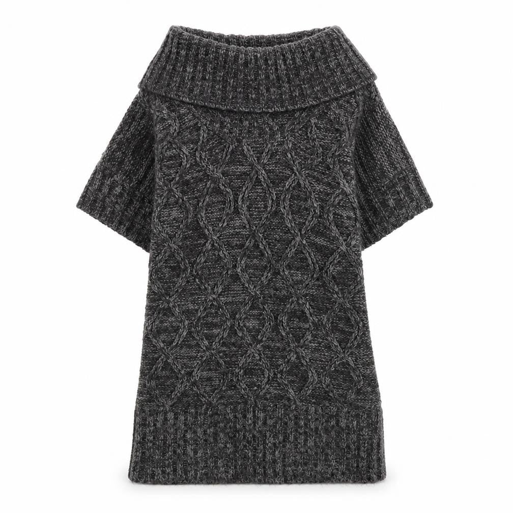 evie Womens Grey Acrylic Jumper Dress Size 6 Roll Neck Pullover - size 6-8