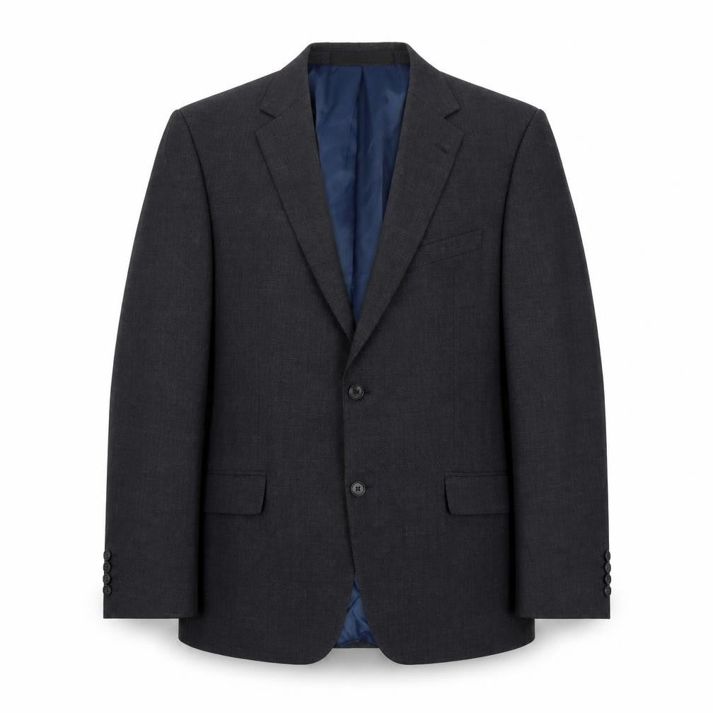 Front view of Marks & Spencer men’s blue wool jacket suit jacket, size M, regular