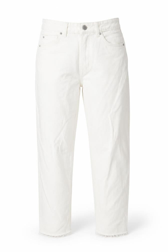 Stradivarius Womens Beige Cotton Straight Jeans Size 6 L25 in Regular Button