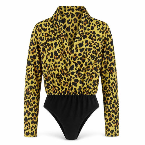 Boohoo Womens Brown Animal Print Polyester Bodysuit One-Piece Size 10 Snap - Leopard Print
