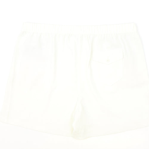 Marks and Spencer Womens Ivory Polyester Hot Pants Shorts Size 24 Regular Pull On