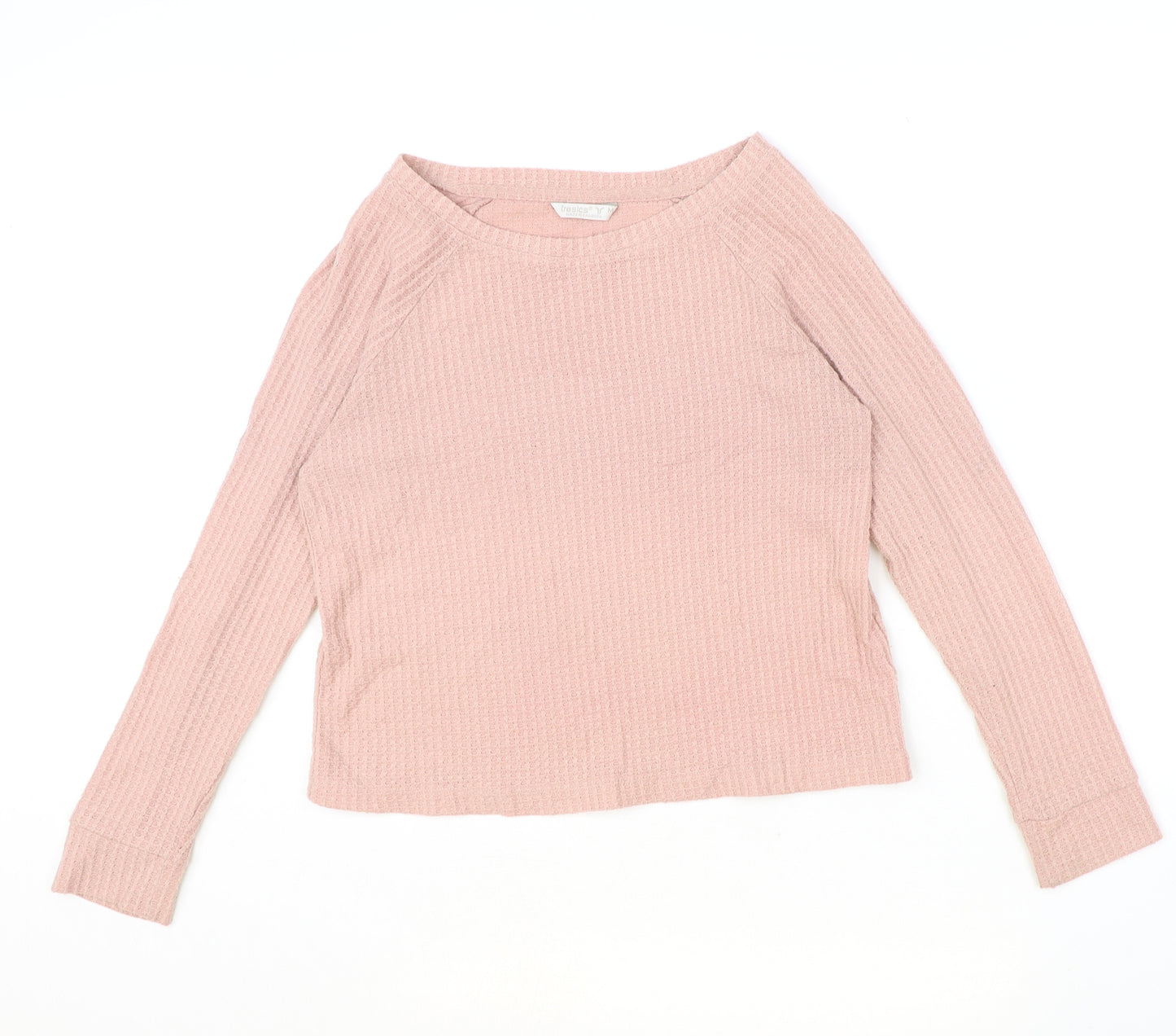Tresics Womens Pink Boat Neck Polyester Pullover Jumper Size M