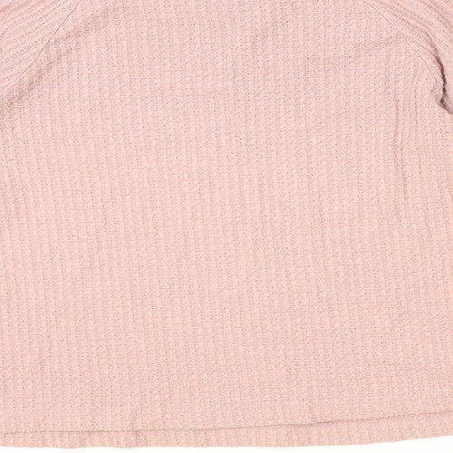 Tresics Womens Pink Boat Neck Polyester Pullover Jumper Size M