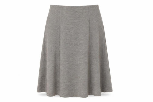 Front view of Marks & Spencer women’s brown polyester swing skirt, size UK 16