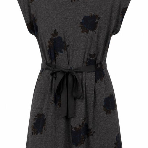 Kimchi Blue Womens Black Floral Polyester T-Shirt Dress Size S Boat Neck Pullover