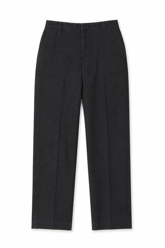 Front view of Tu boys’ black polyester dress pants trousers, size 12, years regular zip