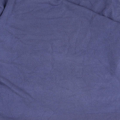 Marks and Spencer Mens Blue V-Neck Acrylic Pullover Jumper Size M Long Sleeve