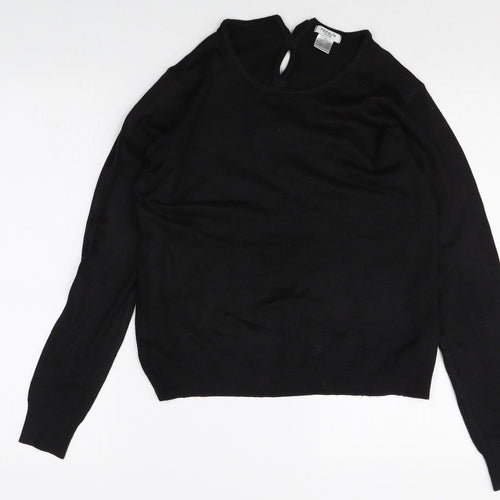 La Redoute Womens Black Round Neck Acrylic Pullover Jumper Size 14 - Size 14-16