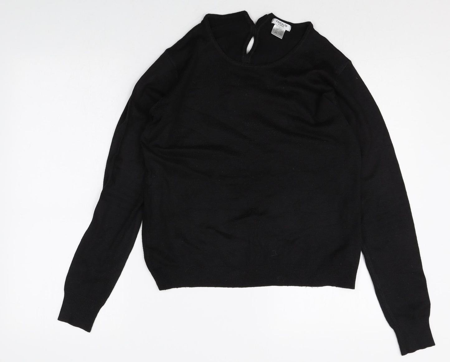 La Redoute Womens Black Round Neck Acrylic Pullover Jumper Size 14 - Size 14-16