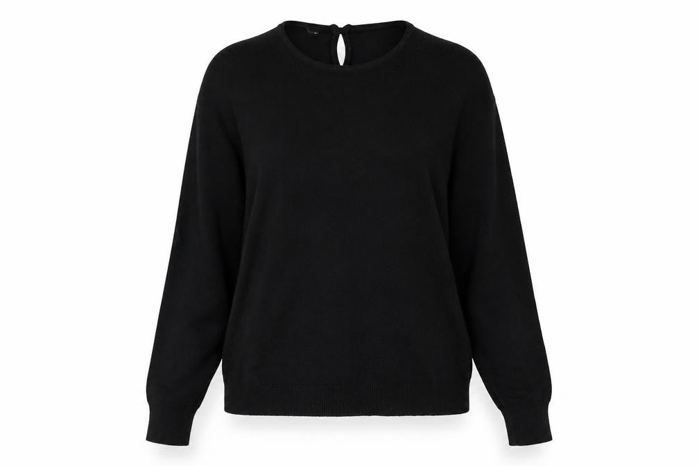La Redoute Womens Black Round Neck Acrylic Pullover Jumper Size 14 - Size 14-16