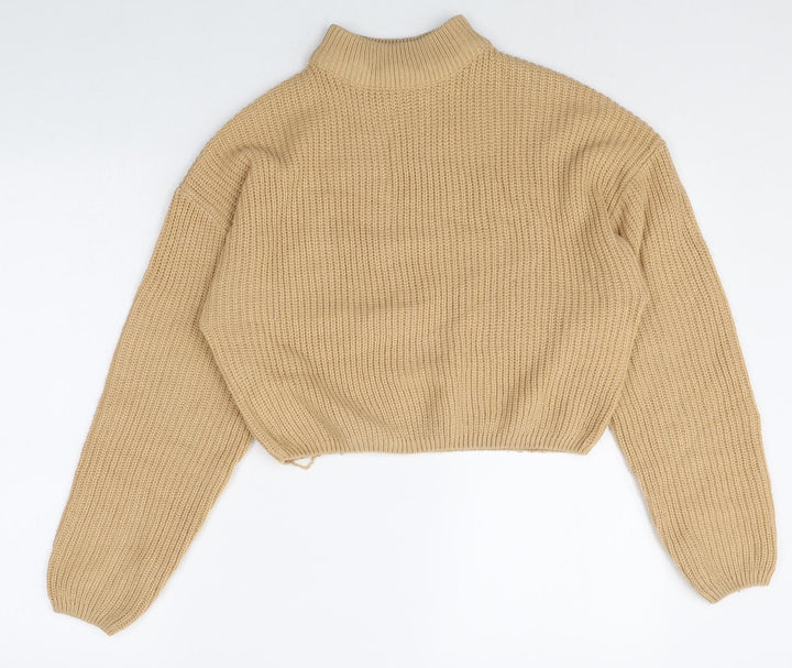 Divided Womens Beige Round Neck Acrylic Pullover Jumper Size M Pullover