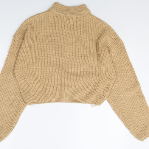 Divided Womens Beige Round Neck Acrylic Pullover Jumper Size M Pullover