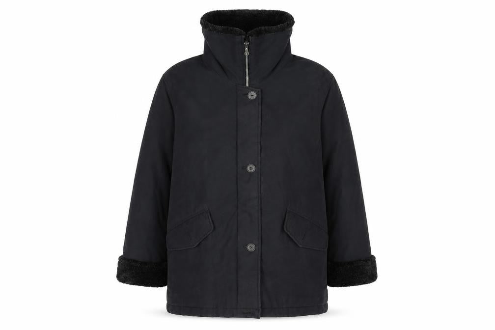 Front view of Marks & Spencer women’s green jacket, size UK 14, zip